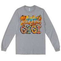 Heather Grey one thankful gigi Long Sleeve Tee - CowhideDigitalArt