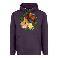 Plum Christmas Chick Family Heavyweight Hoodie - RanaPortraitStore