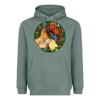 Sage Christmas Chick Family Heavyweight Hoodie - RanaPortraitStore