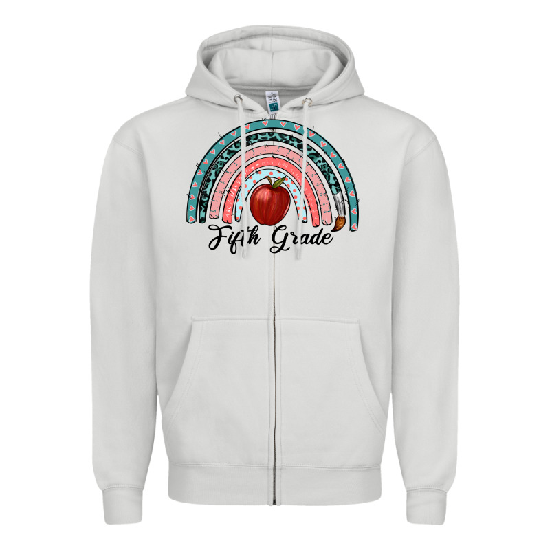 Fifth Grade Rainbow Zipper Hoodie by RanaPortraitStore | Teevron