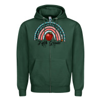 Sports Green fifth grade rainbow Zipper Hoodie - RanaPortraitStore