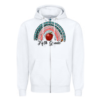 White fifth grade rainbow Zipper Hoodie - RanaPortraitStore