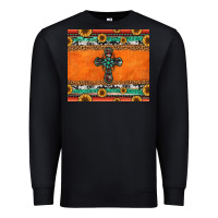 Black sunflowers cross aztec pattern Premium Sweatshirt - Jasminsmagicworld