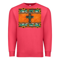 Cardinal sunflowers cross aztec pattern Premium Sweatshirt - Jasminsmagicworld