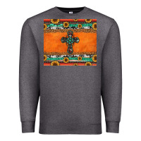 Charcoal Heather sunflowers cross aztec pattern Premium Sweatshirt - Jasminsmagicworld