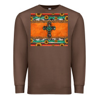 Chestnut sunflowers cross aztec pattern Premium Sweatshirt - Jasminsmagicworld