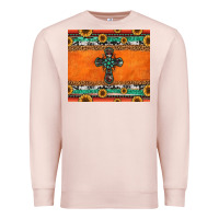 Pale Pink sunflowers cross aztec pattern Premium Sweatshirt - Jasminsmagicworld