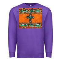 Purple sunflowers cross aztec pattern Premium Sweatshirt - Jasminsmagicworld