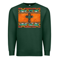 Sports Green sunflowers cross aztec pattern Premium Sweatshirt - Jasminsmagicworld