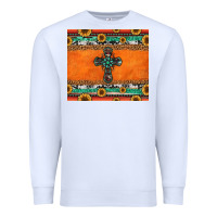 White sunflowers cross aztec pattern Premium Sweatshirt - Jasminsmagicworld