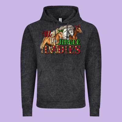 All The Jingle Ladies Christmas Horses Vintage Hoodie Designed By Lillyallendesigns