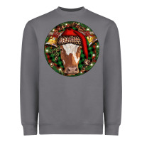 Storm Longhorn Cow Christmas Heavyweight Sweatshirt - RanaPortraitStore