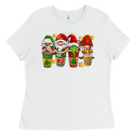 White christmas coffee cups gnomies Ladies Tee - FaDigitalArtStudio
