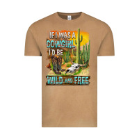 If Was A Cowgirl I'd Be Wild And Free Vintage Tee | Teevron