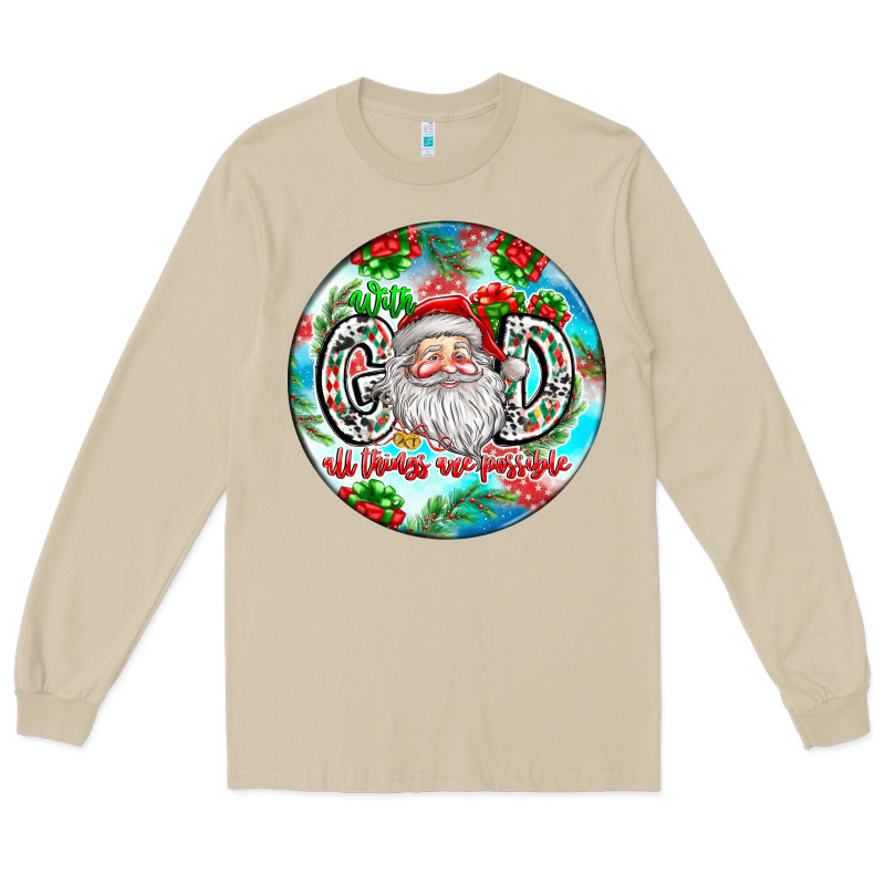 With God All Things Are Possible Long Sleeve Tee by CowhideDigitalArt | Teevron