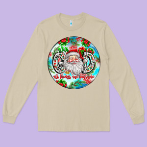 With God All Things Are Possible Long Sleeve Tee Designed By Cowhidedigitalart