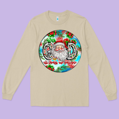 With God All Things Are Possible Long Sleeve Tee Designed By Cowhidedigitalart