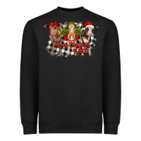 Black Merry Christmas Y'all Heifers Heavyweight Sweatshirt - RanaPortraitStore