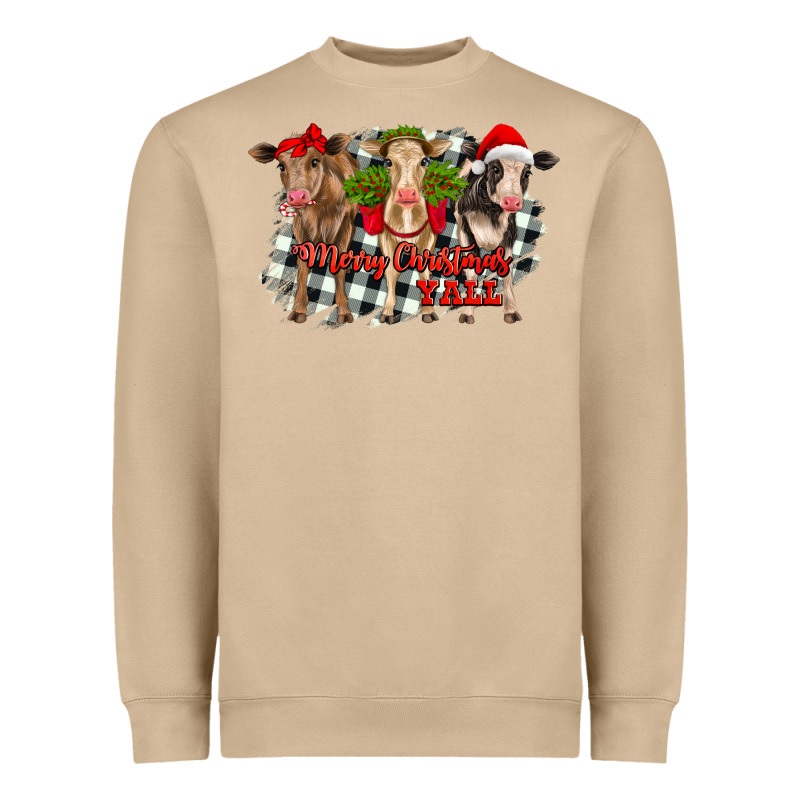 Merry Christmas Y'all Heifers Heavyweight Sweatshirt by RanaPortraitStore | Teevron