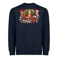 Navy Merry Christmas Y'all Heifers Heavyweight Sweatshirt - RanaPortraitStore
