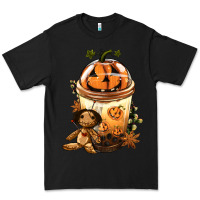 Black Halloween Jack O Lantern Bobba Cup Premium Tee - FaDigitalArtStudio