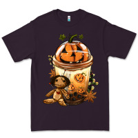 Plum Halloween Jack O Lantern Bobba Cup Premium Tee - FaDigitalArtStudio