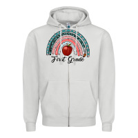 Dove Grey first grade rainbow Zipper Hoodie - RanaPortraitStore
