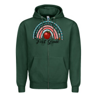 Sports Green first grade rainbow Zipper Hoodie - RanaPortraitStore