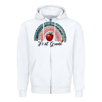 White first grade rainbow Zipper Hoodie - RanaPortraitStore