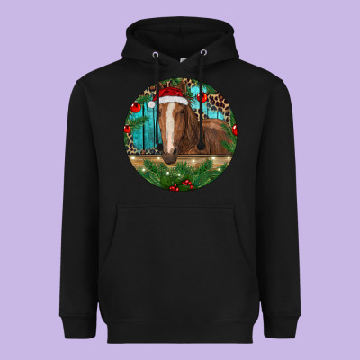 Brown Horse Christmas Heavyweight Hoodie Designed By Ranaportraitstore