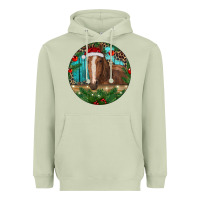 Matcha Brown Horse Christmas Heavyweight Hoodie - RanaPortraitStore