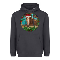 Smoke Brown Horse Christmas Heavyweight Hoodie - RanaPortraitStore