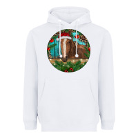 White Brown Horse Christmas Heavyweight Hoodie - RanaPortraitStore