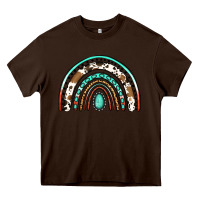 Chocolate Brown blessed western rainbow Heavy Core Tee - Jasminsmagicworld