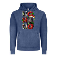 Vintage Denim Christmas ho ho ho black angus Vintage Hoodie - LillyAllenDesigns