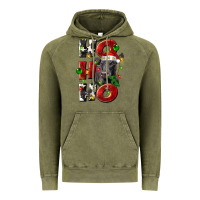 Vintage Olive Christmas ho ho ho black angus Vintage Hoodie - LillyAllenDesigns