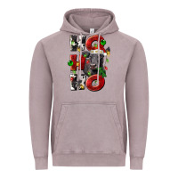 Vintage Zinc Christmas ho ho ho black angus Vintage Hoodie - LillyAllenDesigns