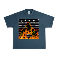 Midnight Navy american firefighters seamless pattern Urban Heavy Tee - BundleAndBundleShop