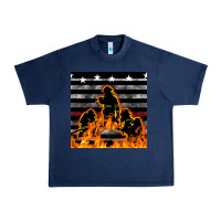 Navy american firefighters seamless pattern Urban Heavy Tee - BundleAndBundleShop