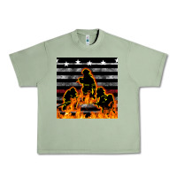American Firefighters Seamless Pattern Urban Heavy Tee | Teevron