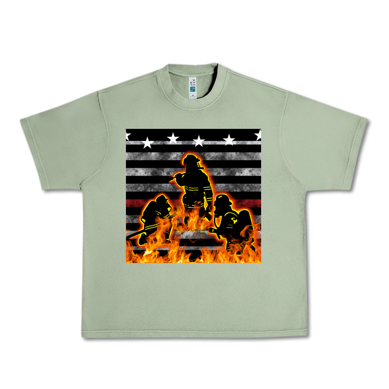 American Firefighters Seamless Pattern Urban Heavy Tee by BundleAndBundleShop | Teevron
