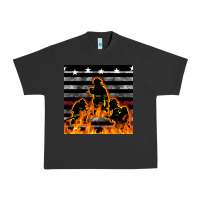Pigment Black american firefighters seamless pattern Urban Heavy Tee - BundleAndBundleShop