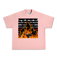 Salmon american firefighters seamless pattern Urban Heavy Tee - BundleAndBundleShop