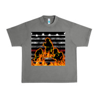 Tornado american firefighters seamless pattern Urban Heavy Tee - BundleAndBundleShop