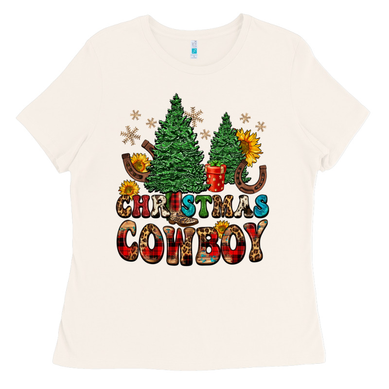 Christmas Cowboy Ladies Tee by FaDigitalArtStudio | Teevron