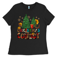 Black christmas cowboy Ladies Tee - FaDigitalArtStudio
