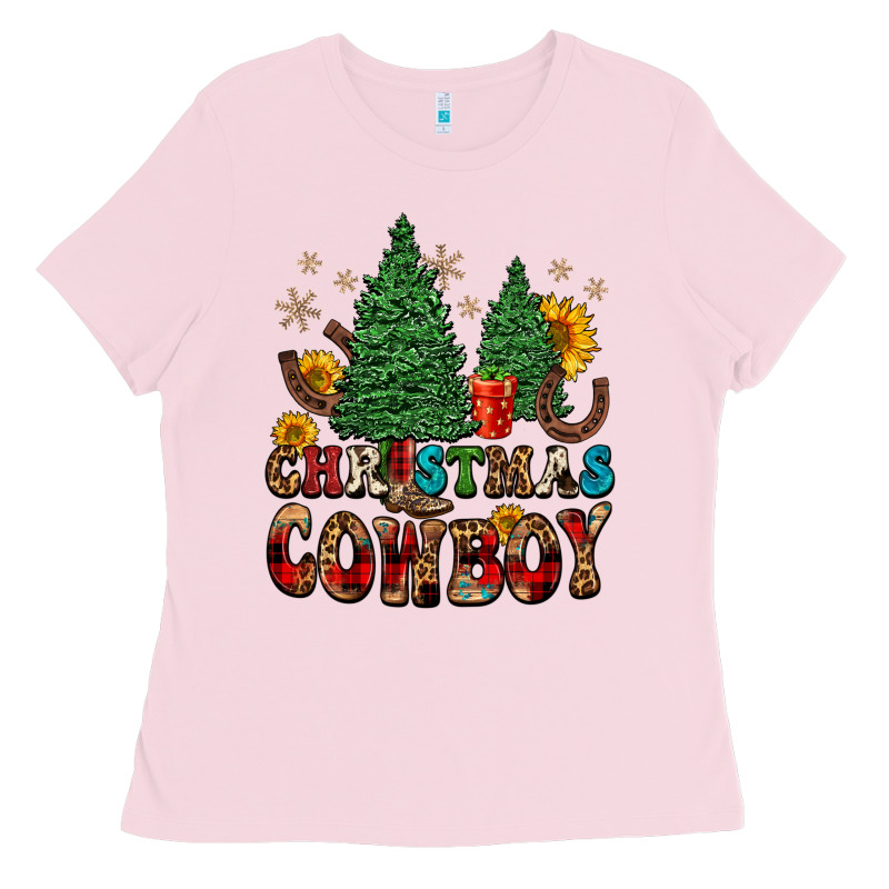 Christmas Cowboy Ladies Tee by FaDigitalArtStudio | Teevron