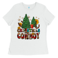 White christmas cowboy Ladies Tee - FaDigitalArtStudio
