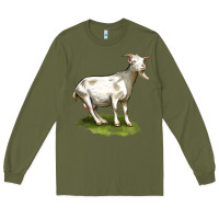 Army Green cashmere goat Long Sleeve Tee - LillyAllenDesigns