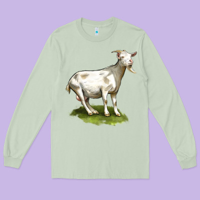 Cashmere Goat Long Sleeve Tee Designed By Lillyallendesigns